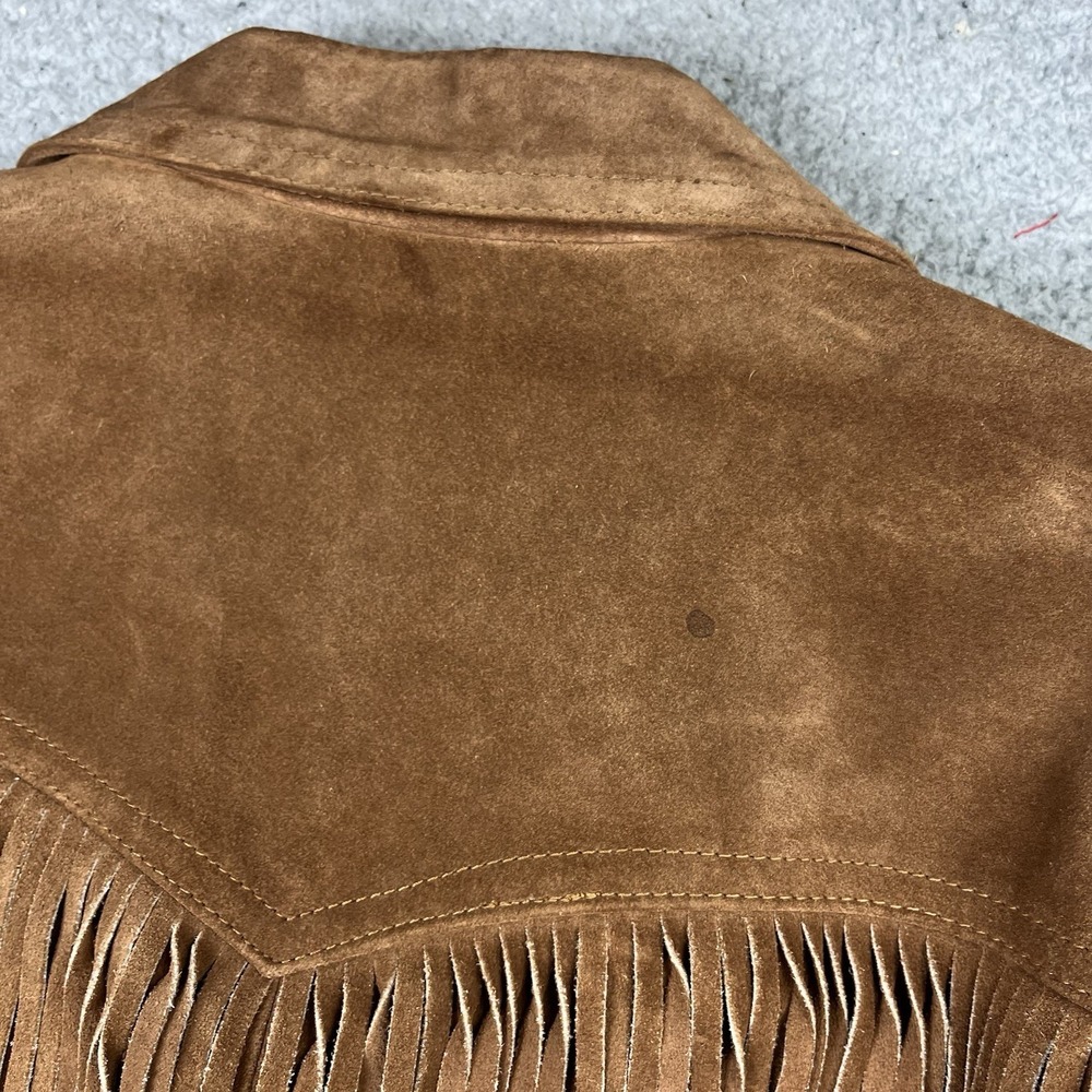 VTG Berman's Buckskin Suede Leather Fringe Jacket Western Boho Cowboy Mens 42 - Picture 10 of 13
